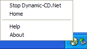 How Dynamic-CD.Net looks in the taskbar notification area